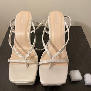 SQUARE TOE STRAPY HIGH WEDGES